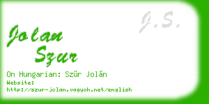 jolan szur business card